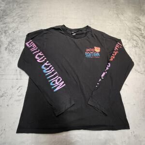 On Fire Limited Edition Shirt Mens 2XL Black Long Sleeve Bear Graphic Casual